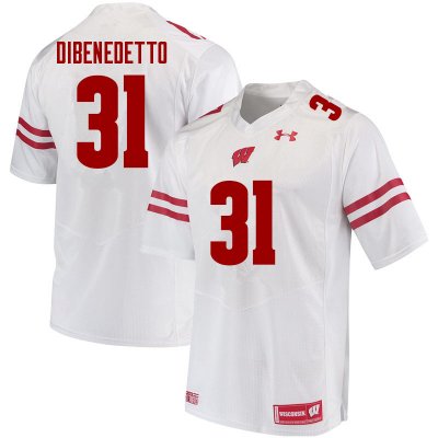 Men's Wisconsin Badgers NCAA #31 Jordan DiBenedetto White Authentic Under Armour Stitched College Football Jersey BR31Y32WS